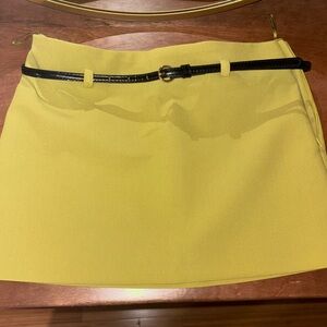 Zara Yellow Mini Skirt with Black Belt